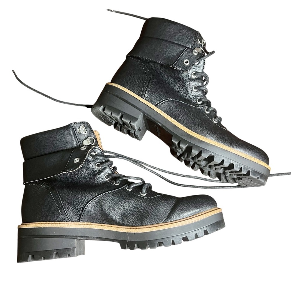 Indigo Rd Black Faux Leather Biker Boots